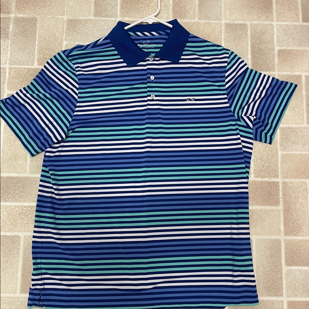 Vineyard Vines Performance striped mens polo size Large